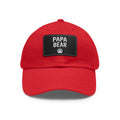 Papa Bear Dad Hat with Leather Patch | Father's Day Gift, Casual Style, Outdoor Adventures, Family Outings, Trendy Accessories