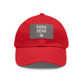 Papa Bear Dad Hat with Leather Patch | Father's Day Gift, Casual Style, Outdoor Adventures, Family Outings, Trendy Accessories