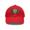 Papa Bear Dad Hat with Leather Patch | Father's Day Gift, Casual Style, Outdoor Adventures, Family Outings, Trendy Accessories