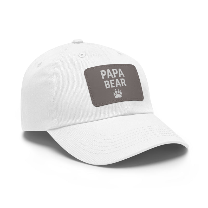 Papa Bear Dad Hat with Leather Patch | Father's Day Gift, Casual Style, Outdoor Adventures, Family Outings, Trendy Accessories