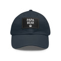 Papa Bear Dad Hat with Leather Patch | Father's Day Gift, Casual Style, Outdoor Adventures, Family Outings, Trendy Accessories