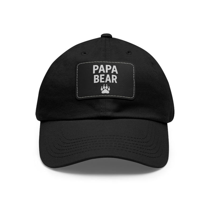 Papa Bear Dad Hat with Leather Patch | Father's Day Gift, Casual Style, Outdoor Adventures, Family Outings, Trendy Accessories