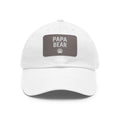 Papa Bear Dad Hat with Leather Patch | Father's Day Gift, Casual Style, Outdoor Adventures, Family Outings, Trendy Accessories
