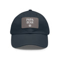 Papa Bear Dad Hat with Leather Patch | Father's Day Gift, Casual Style, Outdoor Adventures, Family Outings, Trendy Accessories