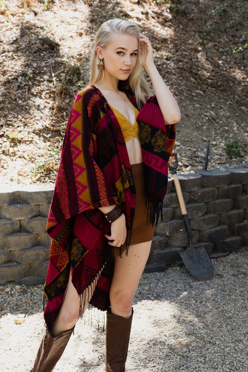 Aztec Inspired Go West Poncho