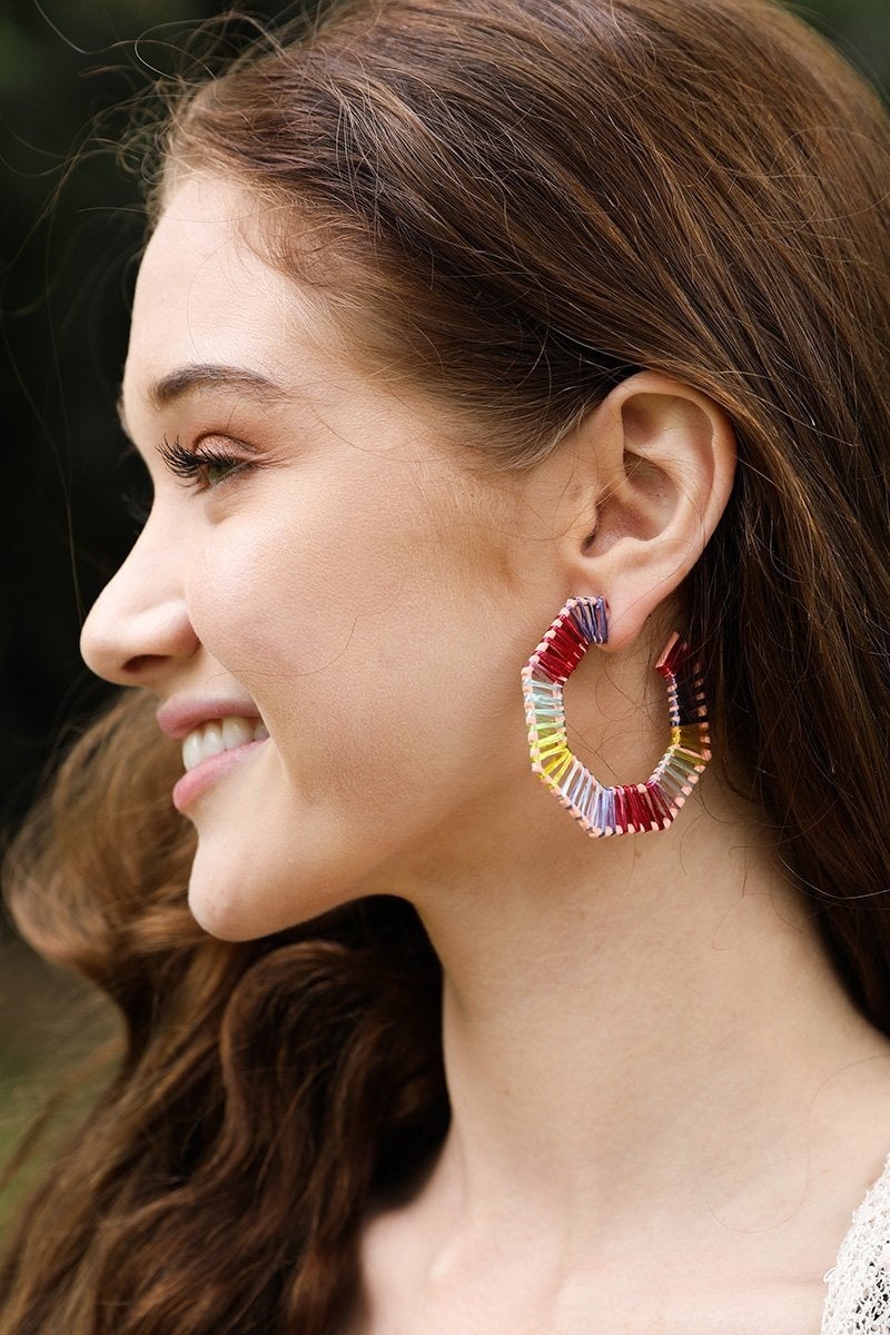 Colorful Raffia Earrings