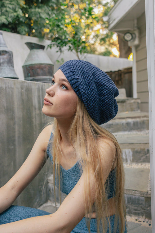 Slouch Waffle Knit Beanie