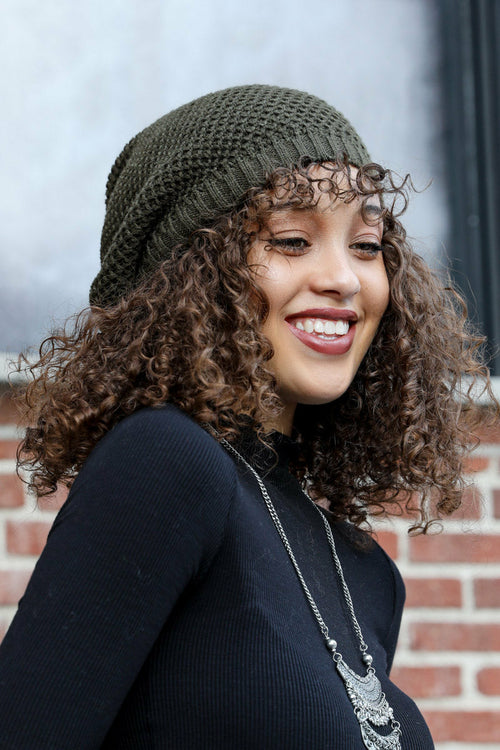 Slouch Waffle Knit Beanie