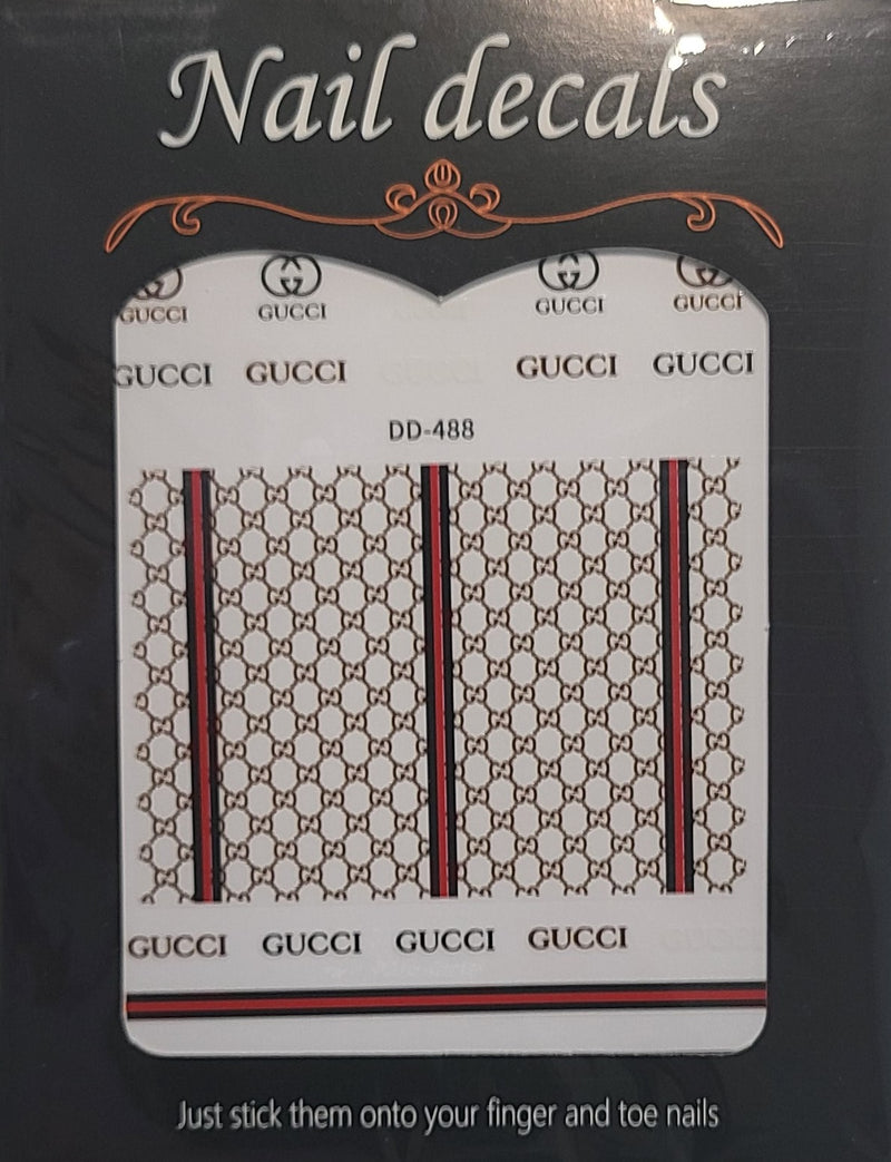 Red Brown Lux Brand G Nail Stickers