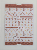 Brown LV Nail Stickers
