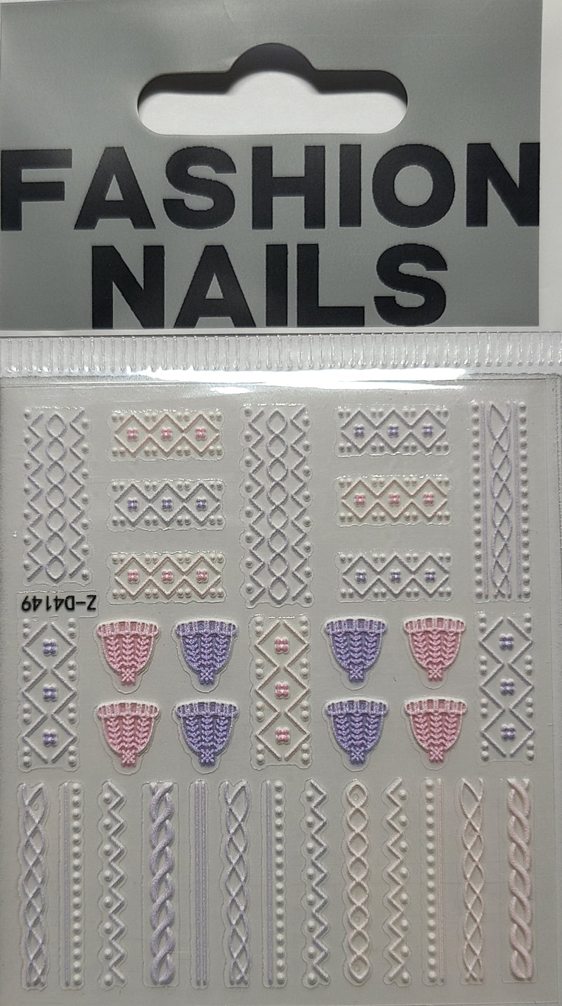 Nail Art 5D Sticker Embossed  Nails Sticker - 1 Sheet