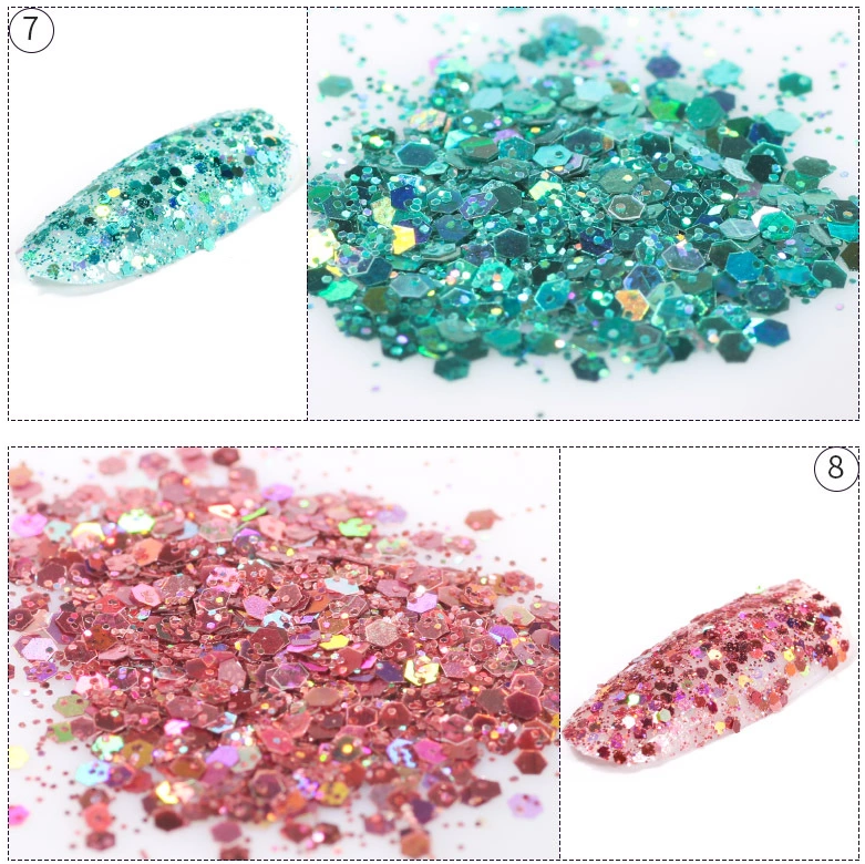 Sequins, Glitter Aurora Chameleon Nail Art Decoration  Colorful Collection