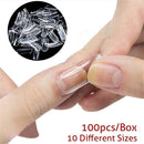 100 PCS False Nail Mold Clear Full Cover 10 zice
