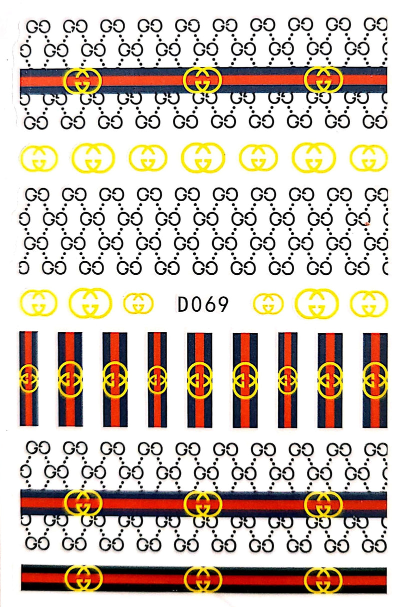 GC D069 Nails Art Sticker