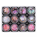12 Boxes Holographic Self-Adhesive Glitter for Face Body Eye Hair Nail