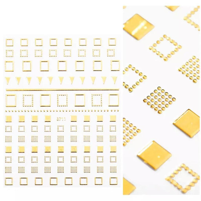 Gold Square Nail Stickers