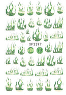 Money Flame 3D Nails Art Sticker