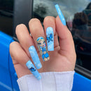 Painting Long Nail Butterfly Girl  Nail Sticker