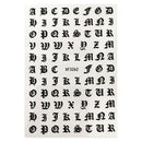 Number and Letter  3D Nails Art Sticker