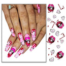 Halloween Long Nail Boo Lips Nail Sticker