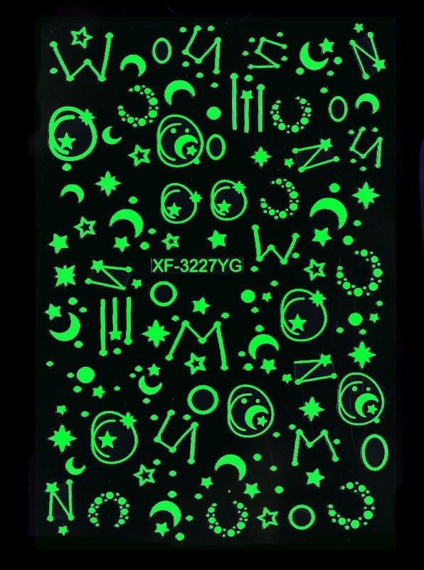 Galaxy  Nail Art Stickers Fluorescence Nail Art Sticker Nail