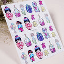 Painting Long Nail Cartoon Geisha Nail Sticker
