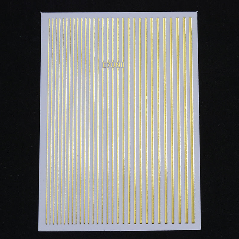 Gold Silver Metal Strip Tape 3D line Sticker