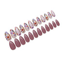 Medium Length Almond Press on Nails with Designs