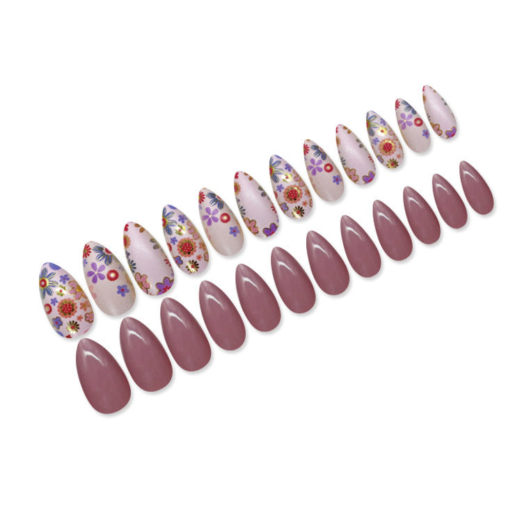 Medium Length Almond Press on Nails with Designs