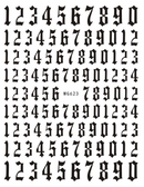 Number Black and White 3D Nails Art Sticker