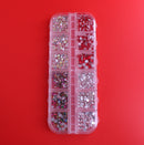 12 Grids Nail rhinestone  flame Nail flat base, 3D