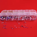 12 Grids Nail rhinestone flame Mix Tears, Gold and Plate Pellets, Pearl flat base Nail 3D