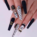 Gold Black GC Nail Stickers