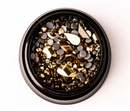 Mixed 3D Nail Art Decoration Rhinestones Black and Gold