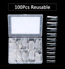 100 PCS False Nail Mold Clear Full Cover 10 zice