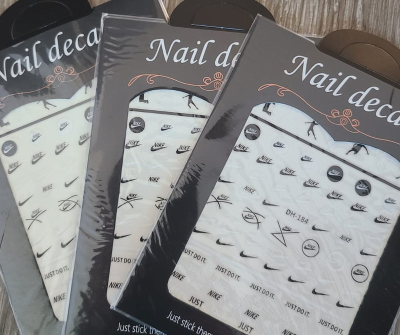 Just Do It White Black Lux Brand Nail Stickers