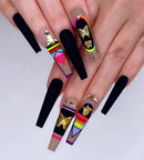 1 Gold Butterfly Laser Finger Nail Art Sticker Transfer Decals for Nail Art Decorations