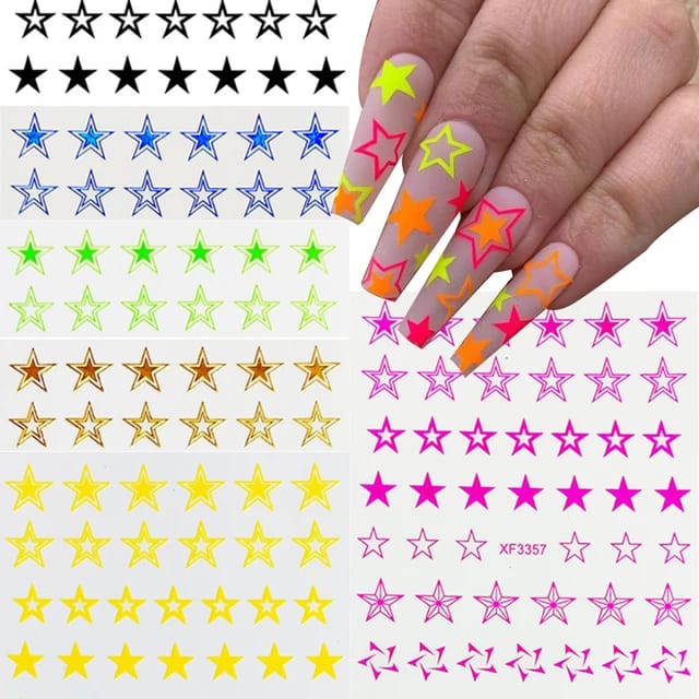 Star Colorful Lips 3D Nails Art Sticker