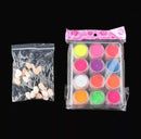 12 Colors Set Nails Neon Powder