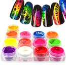 12 Colors Set Nails Neon Powder