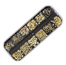 3D Metal Nail Art 12 Set Gold Silver Jewelry Decoration