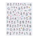 Colorful woman img and Flowers 3D Nails Art Sticker